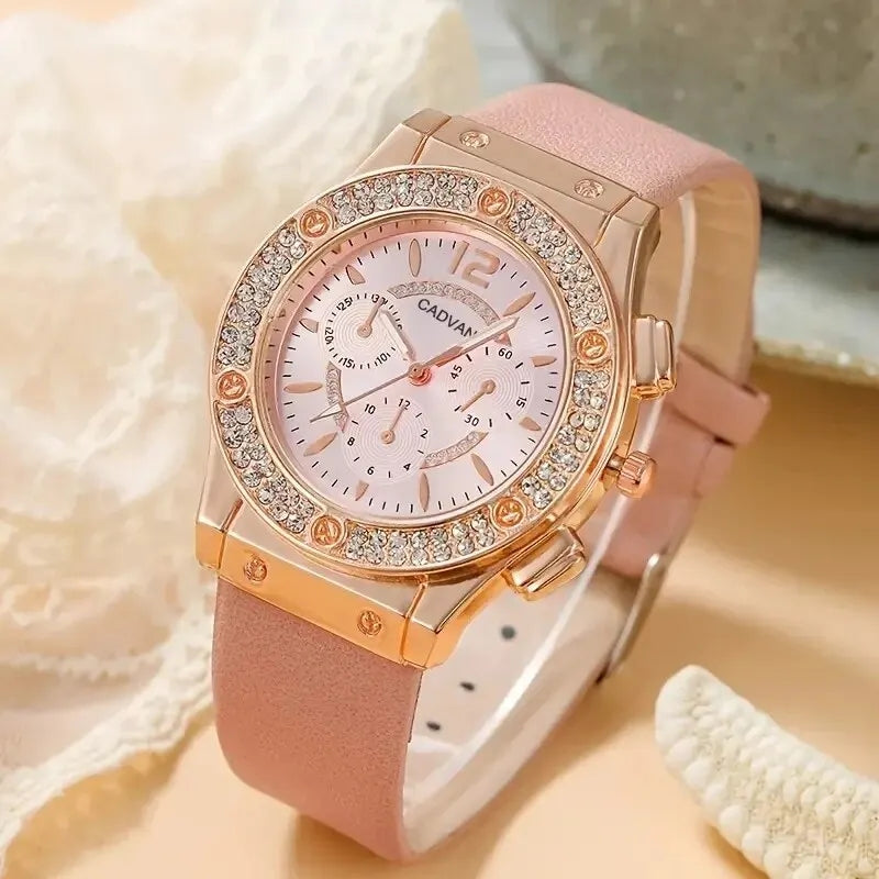 Elegant Wristwatch & Flower Bracelet