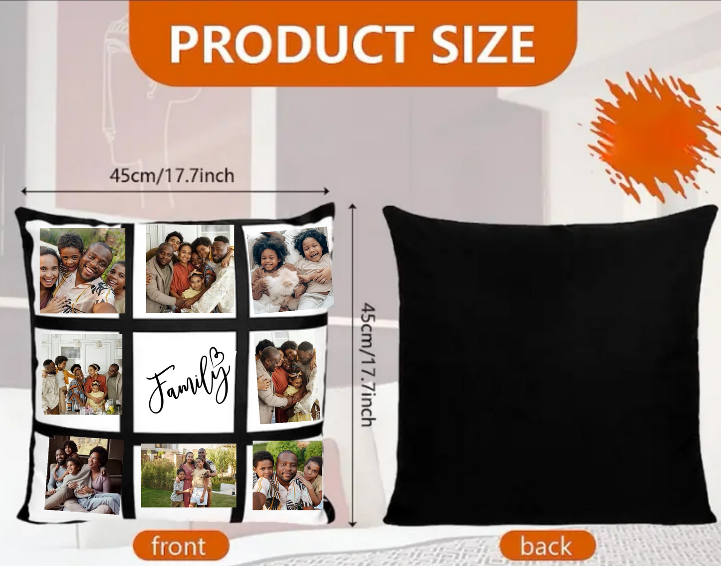 9 photo Personalised Cushion