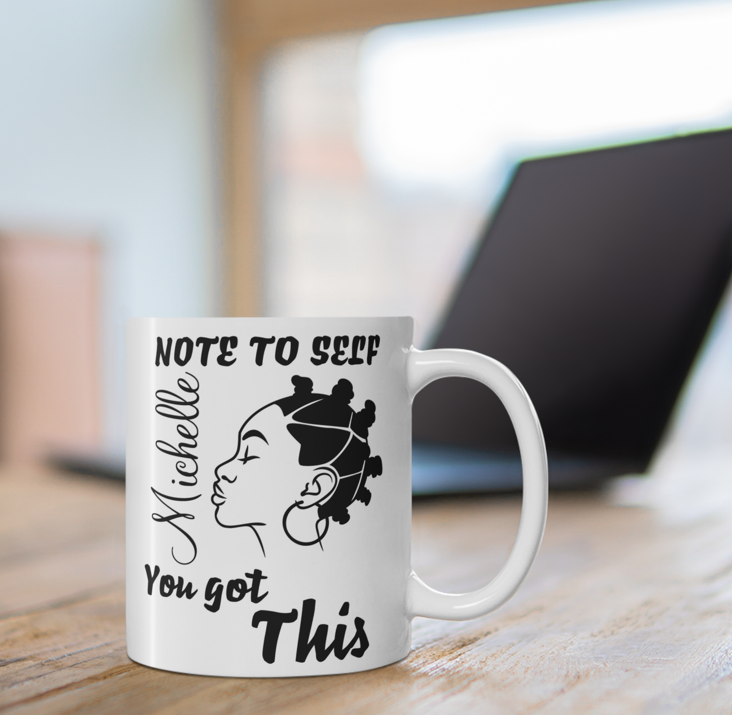 You Got This & Black Queen double sided Personalised mug: Add Name