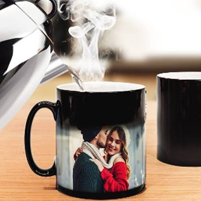 Personalised Heat Colour Changing Gift Magic Mug Image Photo Logo Text Cup. Heat sensitive Picture Cup / Mug.