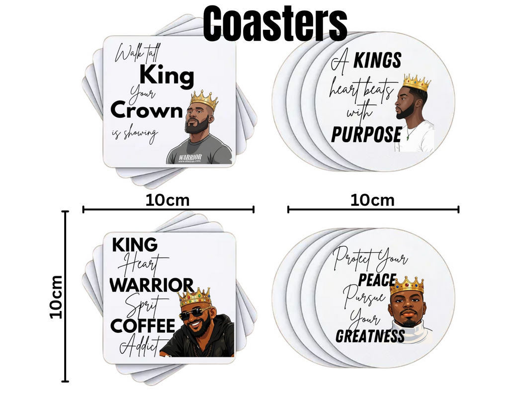 4 X Mens Rubber Coaster Personalised