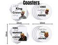 4 X Mens Rubber Coaster Personalised
