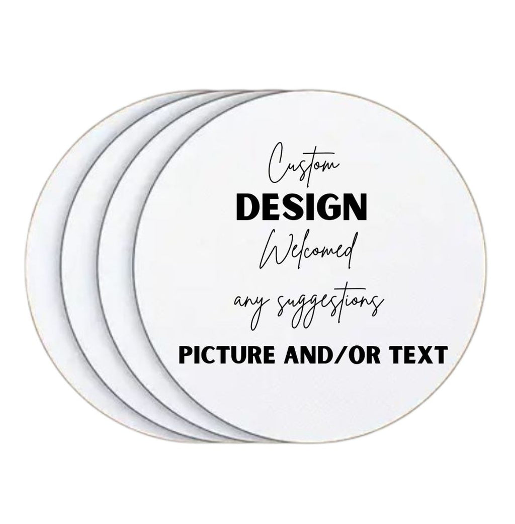 4 X Mens Rubber Coaster Personalised