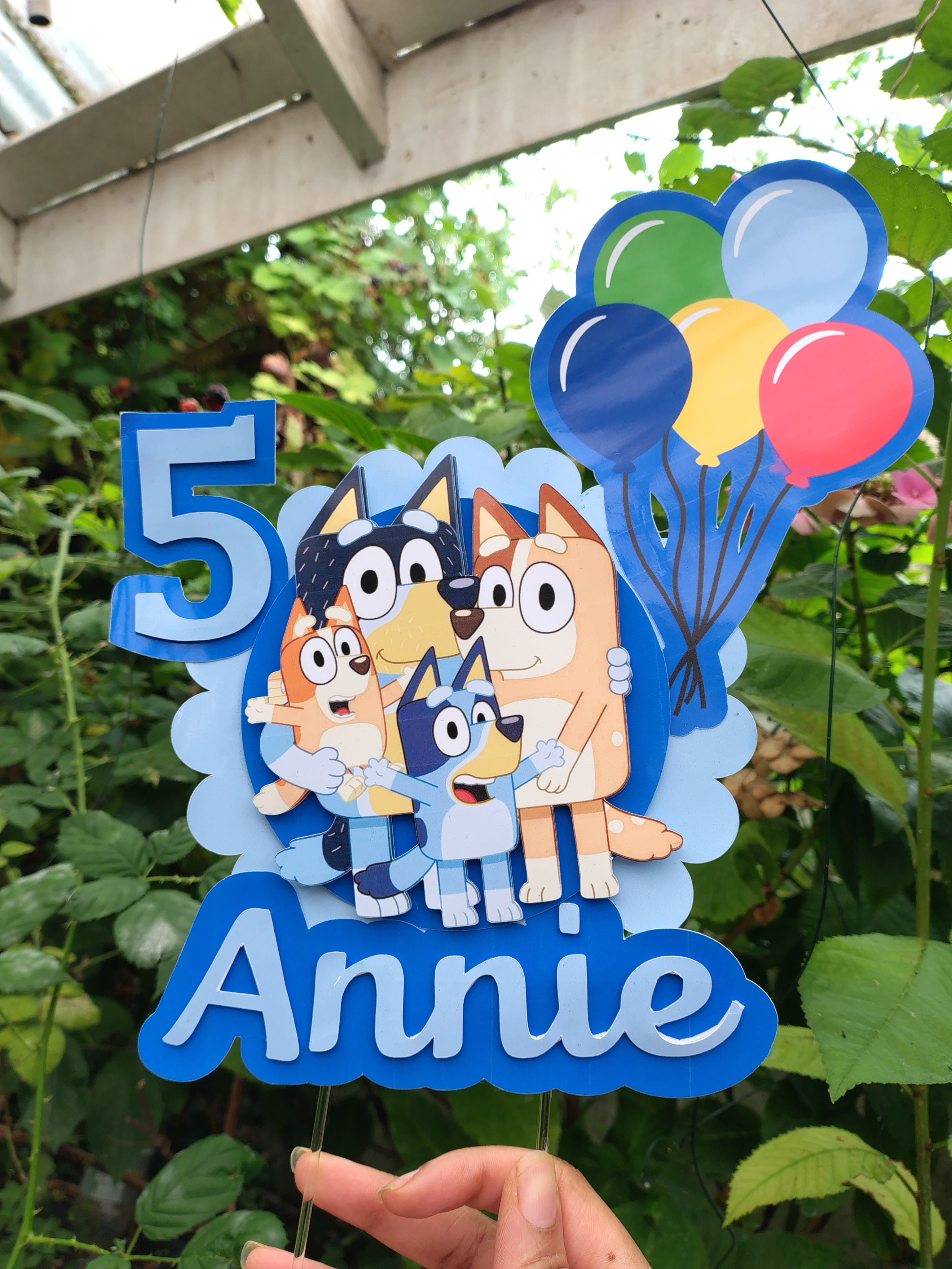 Bluey Bingo Birthday Cake Topper Personalised Name & Age