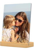 Custom Metal Photo Print with Natural Bamboo Base