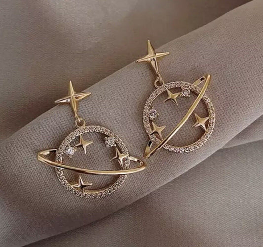 Moon, Star, Planet Drop Earrings