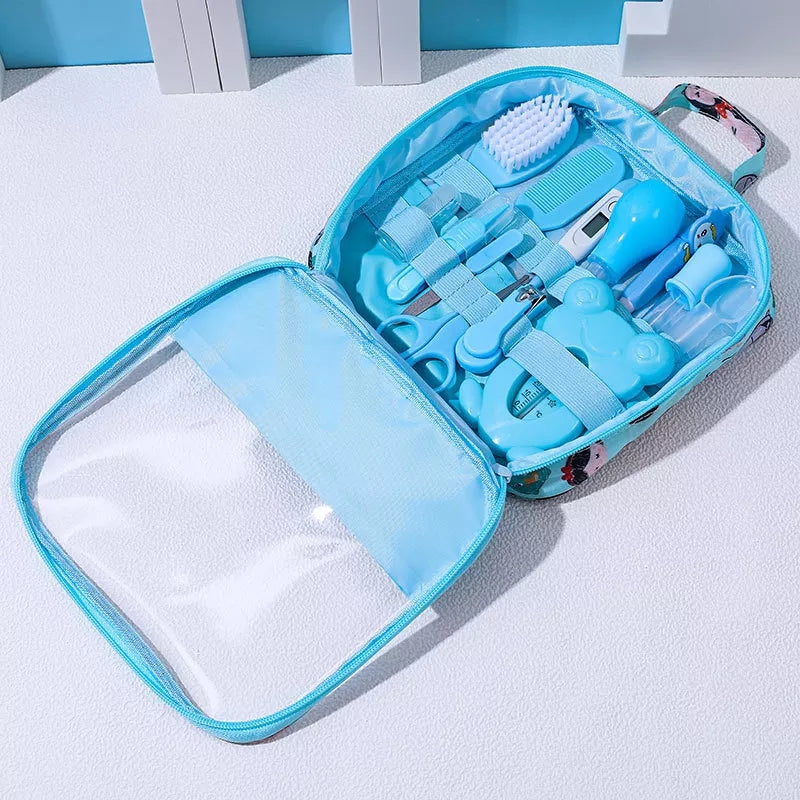 13 Pcs Personalised Newborn Baby Health Care & Grooming Set Blue or Pink